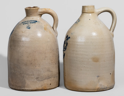 Two Two-Gallon West Troy, New York Stoneware Jugs