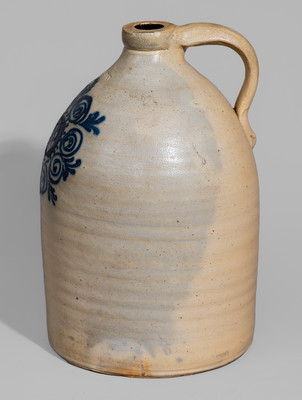 Two-Gallon ALBANY, N.Y. Stoneware Jug, probably O'Connell Pottery, c1860