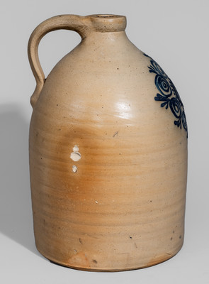 Two-Gallon ALBANY, N.Y. Stoneware Jug, probably O'Connell Pottery, c1860