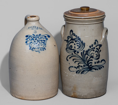 Two Pieces of New York State Stoneware, c1860