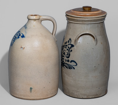 Two Pieces of New York State Stoneware, c1860
