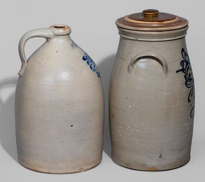 Two Pieces of New York State Stoneware, c1860
