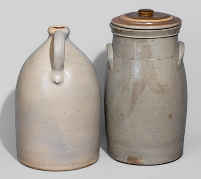 Two Pieces of New York State Stoneware, c1860