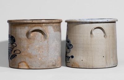 Two Two-Gallon New York State Stoneware Crocks, third quarter 19th century