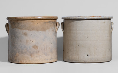 Two Two-Gallon New York State Stoneware Crocks, third quarter 19th century