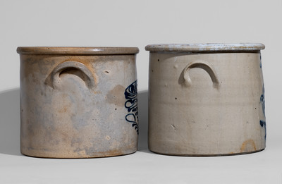 Two Two-Gallon New York State Stoneware Crocks, third quarter 19th century