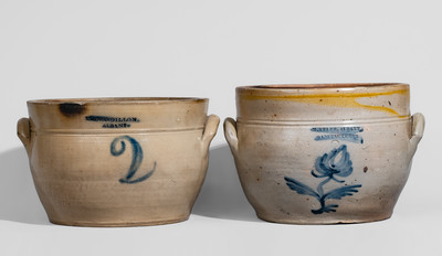 Two Two-Gallon Albany, New York Stoneware Bowls