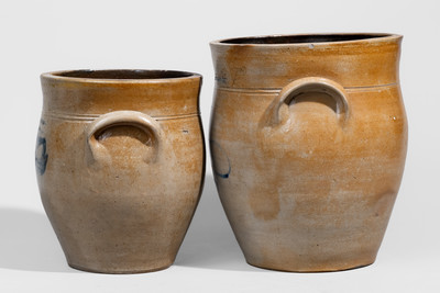Two New York State Stoneware Jars, second quarter 19th century