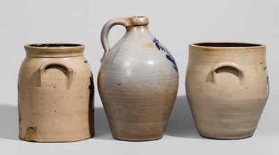 Three Pieces of New York State Stoneware, 19th century