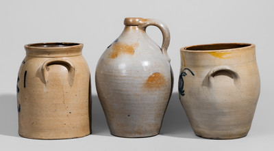 Three Pieces of New York State Stoneware, 19th century
