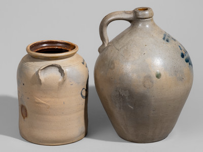 Two Pieces of New York State Stoneware, second quarter 19th century
