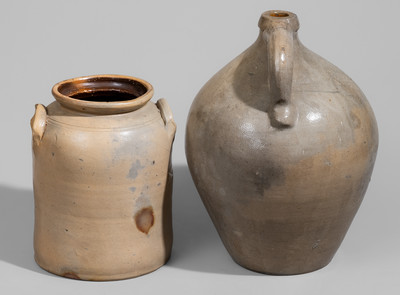 Two Pieces of New York State Stoneware, second quarter 19th century