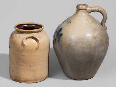 Two Pieces of New York State Stoneware, second quarter 19th century