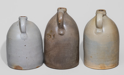 Three Cobalt-Decorated American Stoneware Jugs, third quarter 19th century
