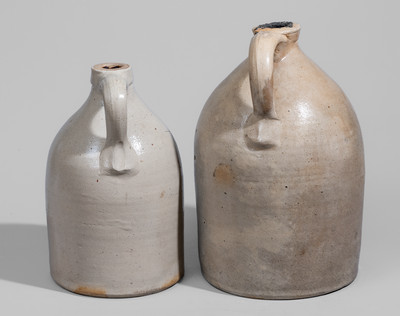 Two Cobalt-Decorated Albany, NY Stoneware Advertising Jugs