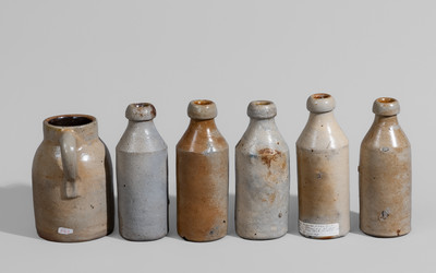 Six Salt-Glazed Stoneware Articles, Northeastern U.S., second half 19th century