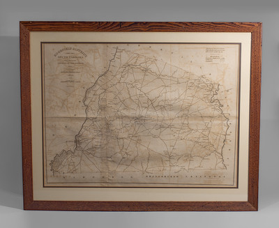 Rare Framed Map of Edgefield District, SC from Robert Mills' Atlas of the State of South Carolina, 1825