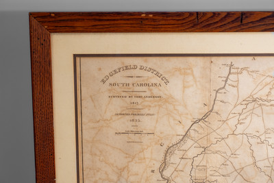 Rare Framed Map of Edgefield District, SC from Robert Mills' Atlas of the State of South Carolina, 1825