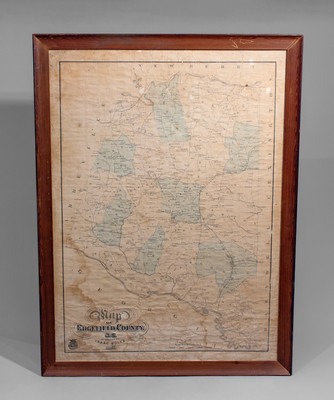 Rare Framed Map of Edgefield County, SC, Surveyed by Isaac Boles, 1871