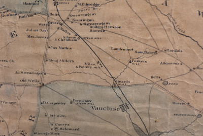 Rare Framed Map of Edgefield County, SC, Surveyed by Isaac Boles, 1871