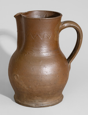 Rare attrib. Decker Pottery, Washington County, Tennessee Stoneware Presentation Pitcher