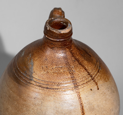 Iron-Decorated BOSTON, Mass. (Frederick Carpenter, early 19th century) Stoneware Jug
