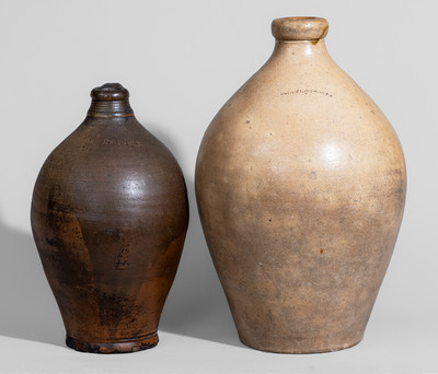 Two New England Stoneware Jugs, first half 19th century