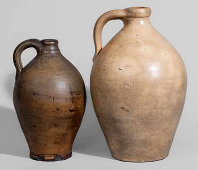 Two New England Stoneware Jugs, first half 19th century