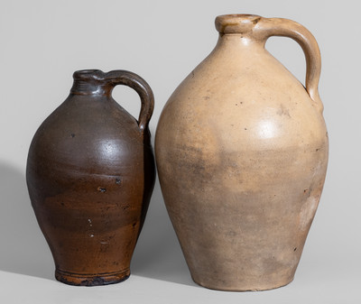 Two New England Stoneware Jugs, first half 19th century