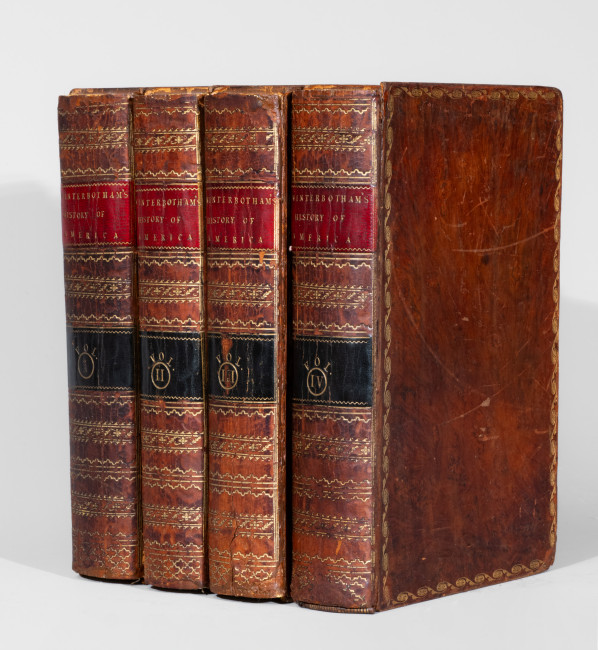 Four Volumes of WINTERBOTHAM S HISTORY OF AMERICA with Signatures of NY Potter, Clarkson Crolius, 1796.
