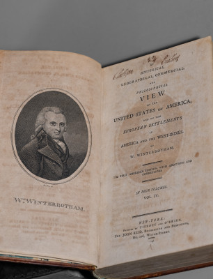 Four Volumes of WINTERBOTHAM S HISTORY OF AMERICA with Signatures of NY Potter, Clarkson Crolius, 1796.