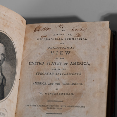 Four Volumes of WINTERBOTHAM S HISTORY OF AMERICA with Signatures of NY Potter, Clarkson Crolius, 1796.