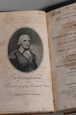 Four Volumes of WINTERBOTHAM S HISTORY OF AMERICA with Signatures of NY Potter, Clarkson Crolius, 1796.