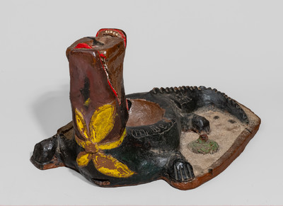 Exceptional Large-Sized Sewer Tile Figure of an Alligator: "Miss Bessie Mae Heath / Make by S.L. Williams"