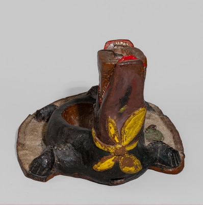 Exceptional Large-Sized Sewer Tile Figure of an Alligator: "Miss Bessie Mae Heath / Make by S.L. Williams"