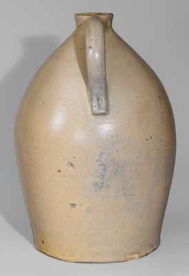 Outstanding W. HART / OGDENSBURGH, NY Five-Gallon Stoneware Jug w/ Cobalt Horse Head, c1858-69