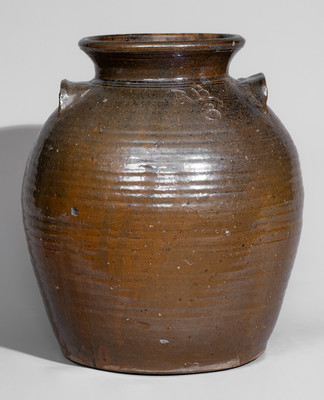 Three-Gallon Stoneware Jar Signed "R B," Robert Broyles, Cherokee County, SC, early 20th century