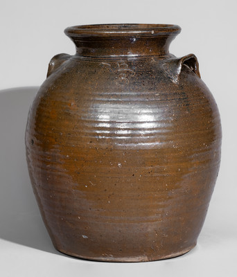 Three-Gallon Stoneware Jar Signed "R B," Robert Broyles, Cherokee County, SC, early 20th century