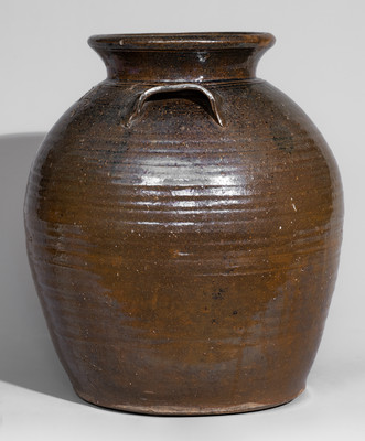 Three-Gallon Stoneware Jar Signed "R B," Robert Broyles, Cherokee County, SC, early 20th century
