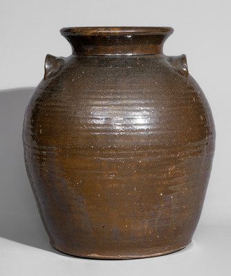 Three-Gallon Stoneware Jar Signed "R B," Robert Broyles, Cherokee County, SC, early 20th century