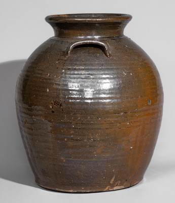 Three-Gallon Stoneware Jar Signed "R B," Robert Broyles, Cherokee County, SC, early 20th century