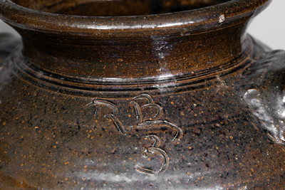 Three-Gallon Stoneware Jar Signed "R B," Robert Broyles, Cherokee County, SC, early 20th century