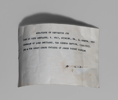 Glazed American Redware Ring Bottle, 19th century