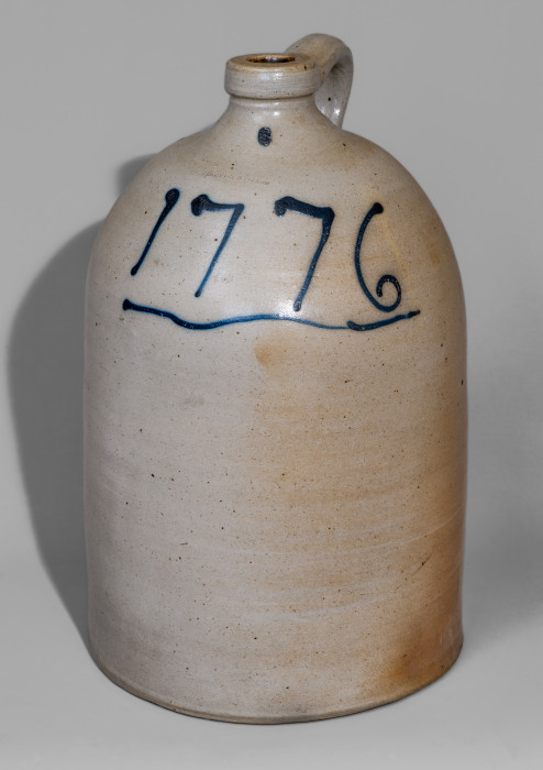 Rare 3 Gal. ASHFIELD, MASS. Stoneware Jug with Cobalt 