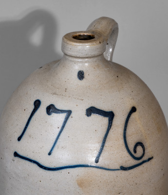 Rare 3 Gal. ASHFIELD, MASS. Stoneware Jug with Cobalt 
