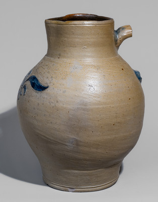 Rare C. CROLIUS / STONE-WARE / MANUFACTURER / Manhattan Wells / NEW-YORK Stoneware Pitcher
