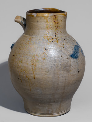 Rare C. CROLIUS / STONE-WARE / MANUFACTURER / Manhattan Wells / NEW-YORK Stoneware Pitcher