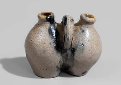 Remarkable Miniature NEW-HAVEN, Connecticut Stoneware Gemel, c1825