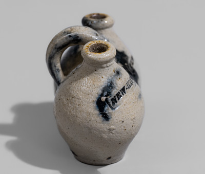 Remarkable Miniature NEW-HAVEN, Connecticut Stoneware Gemel, c1825