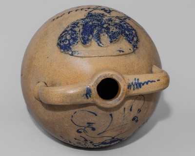 Exceptional J. Robinson / Middlebury / Summit Co., Ohio Open-Handled Stoneware Jug with Applied Eagle 